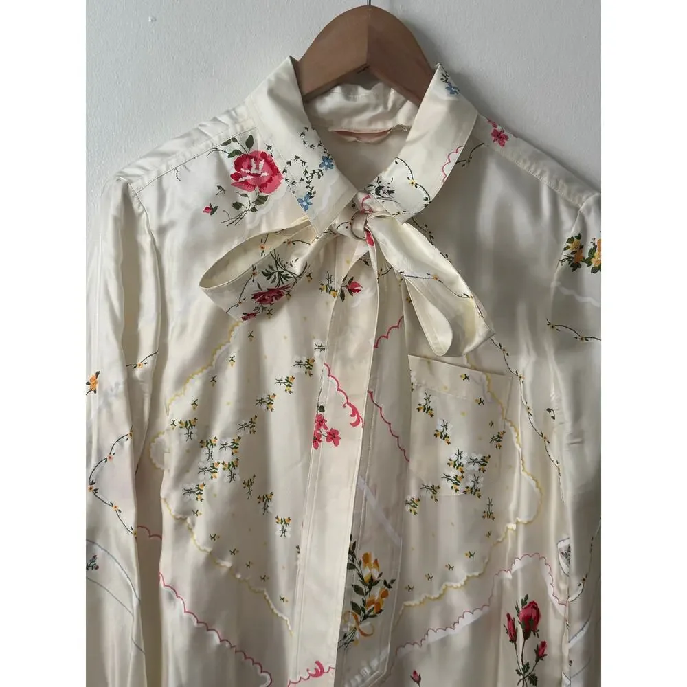 Tory Burch 10 2020 Silk Printed Ivory Tea Dress